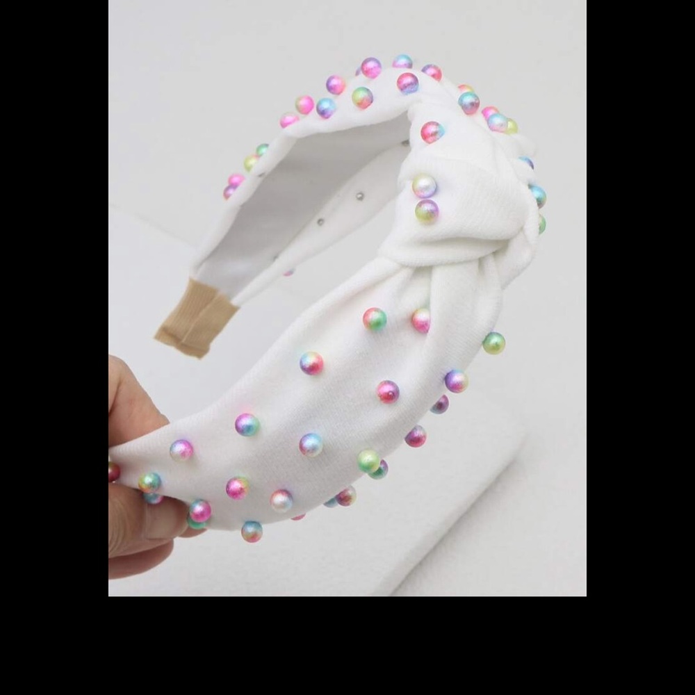 Headband with Multicolor Pearls - Picture 2 of 3